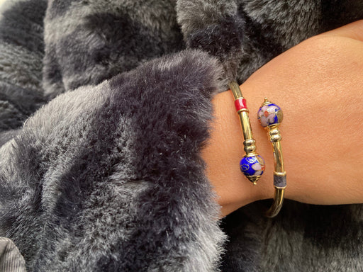 Bracelet Bracelet jonc émaillé en or jaune 18 carats 58 Facettes BO/230096