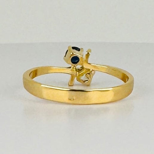 Bague Bague Toi & Moi vintage en or jaune 18 carats, saphir et diamant 58 Facettes 2410029