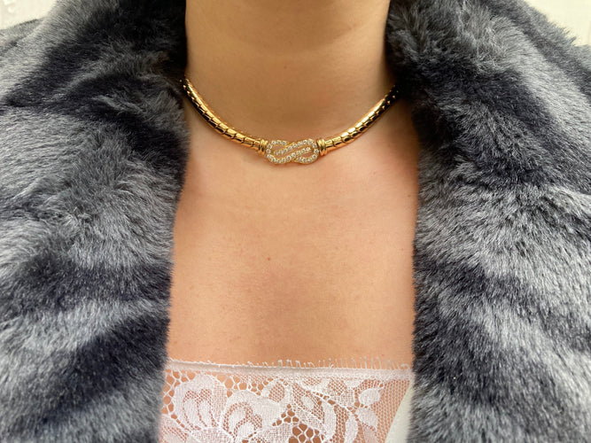 Collier Van Cleef & Arpels - Collier maille anglaise en or jaune et diamants 58 Facettes BO/230019 RIV