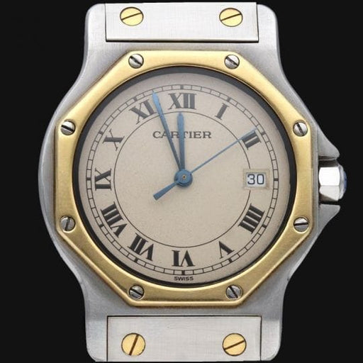 Montre Cartier Montre Santos Ronde Octagon Or Jaune 18K Et Acier 58 Facettes MT45329
