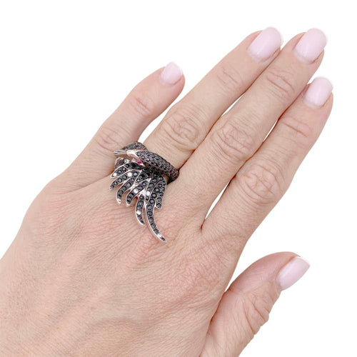 Bague 51 Boucheron Animaux de Collection - Bague Cypris, le Cygne en or blanc, saphirs, diamants 58 Facettes 34866