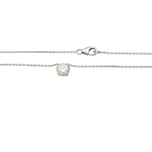 Collier Collier solitaire diamant taille brillant en or blanc 750 58 Facettes 31713