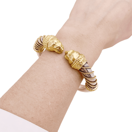 Bracelet Zolotas Heritage - Bracelet jonc en or jaune et argent 58 Facettes 34478