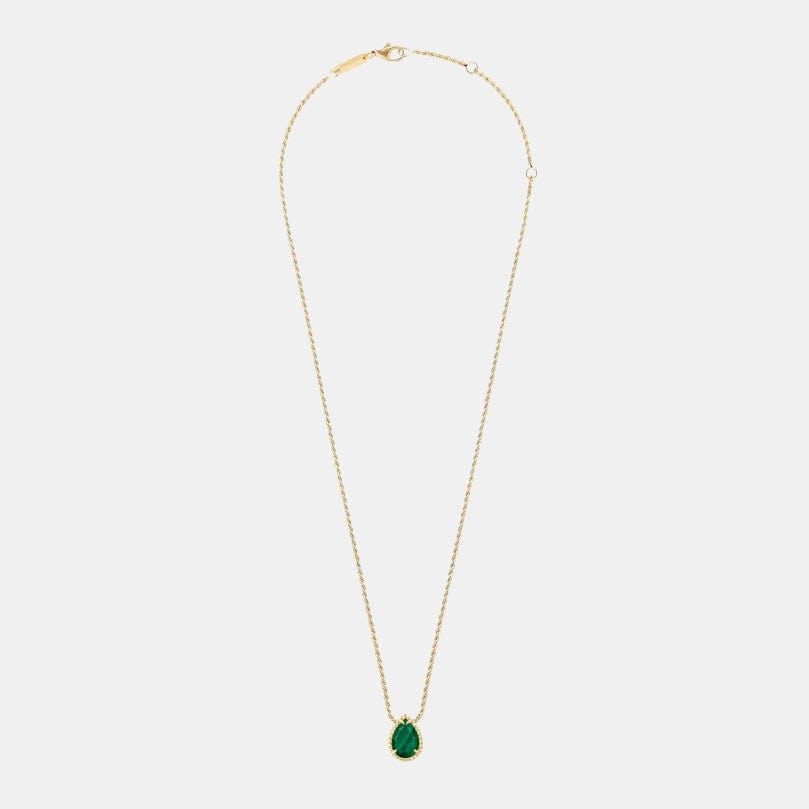 Pendentif Serpent Bohème Or jaune Malachite S Motif 1.85ct