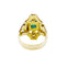 Bague 55 Bague géométrique en or jaune 750 avec émeraude et diamants 58 Facettes 35220