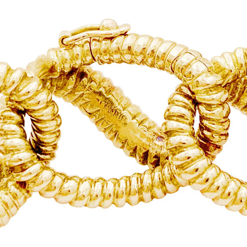 Bracelet Mellerio - Bracelet vintage à maillons torsadés en or jaune 18 carats 58 Facettes 35262