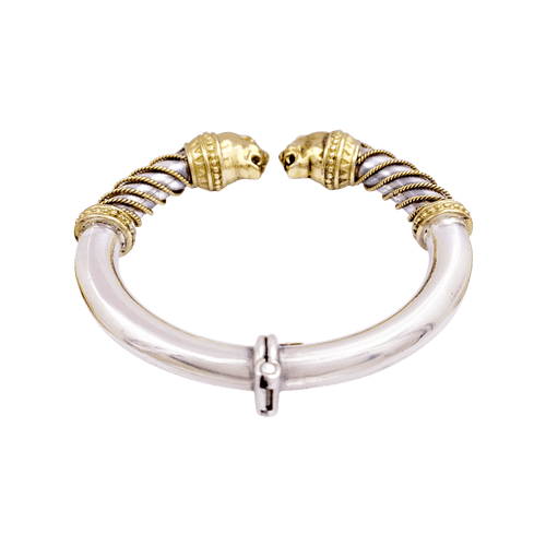 Bracelet Zolotas Heritage - Bracelet jonc en or jaune et argent 58 Facettes 34478