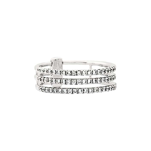 Bague 50 Messika Gatsby - Bague 3 rangs en or blanc et diamants 58 Facettes 35330
