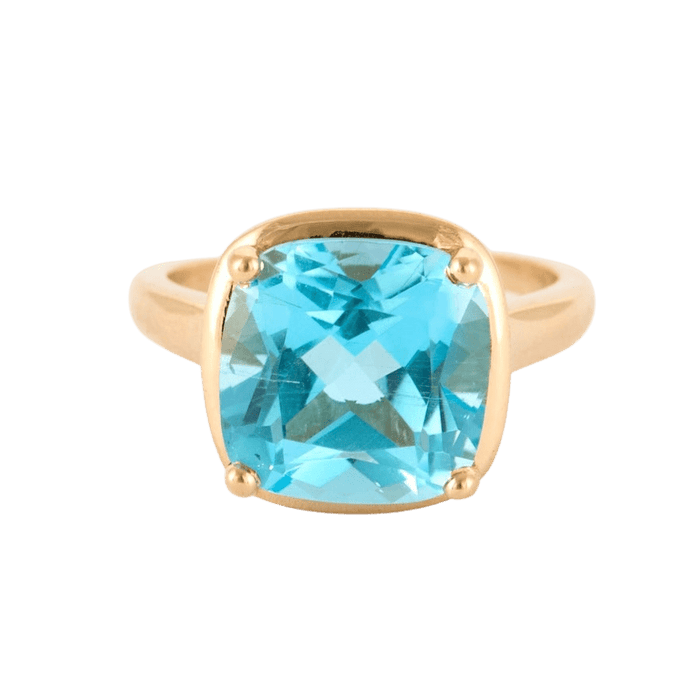 Bague 57 Bague en or rose et topaze bleue 58 Facettes DV0473-7-57-3