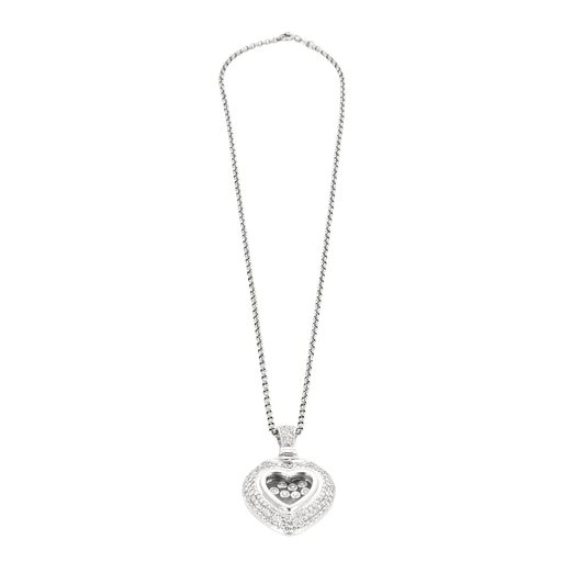 Necklace White gold and diamond heart necklace 58 Facettes