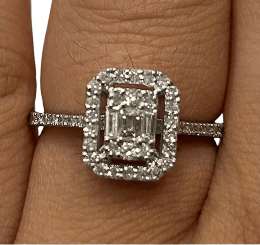 Bague Solitaire or blanc diamant 58 Facettes LP825