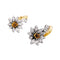 Boucles d'oreilles Fleur - Boucles d'oreilles en or jaune, platine et diamants 58 Facettes 35253