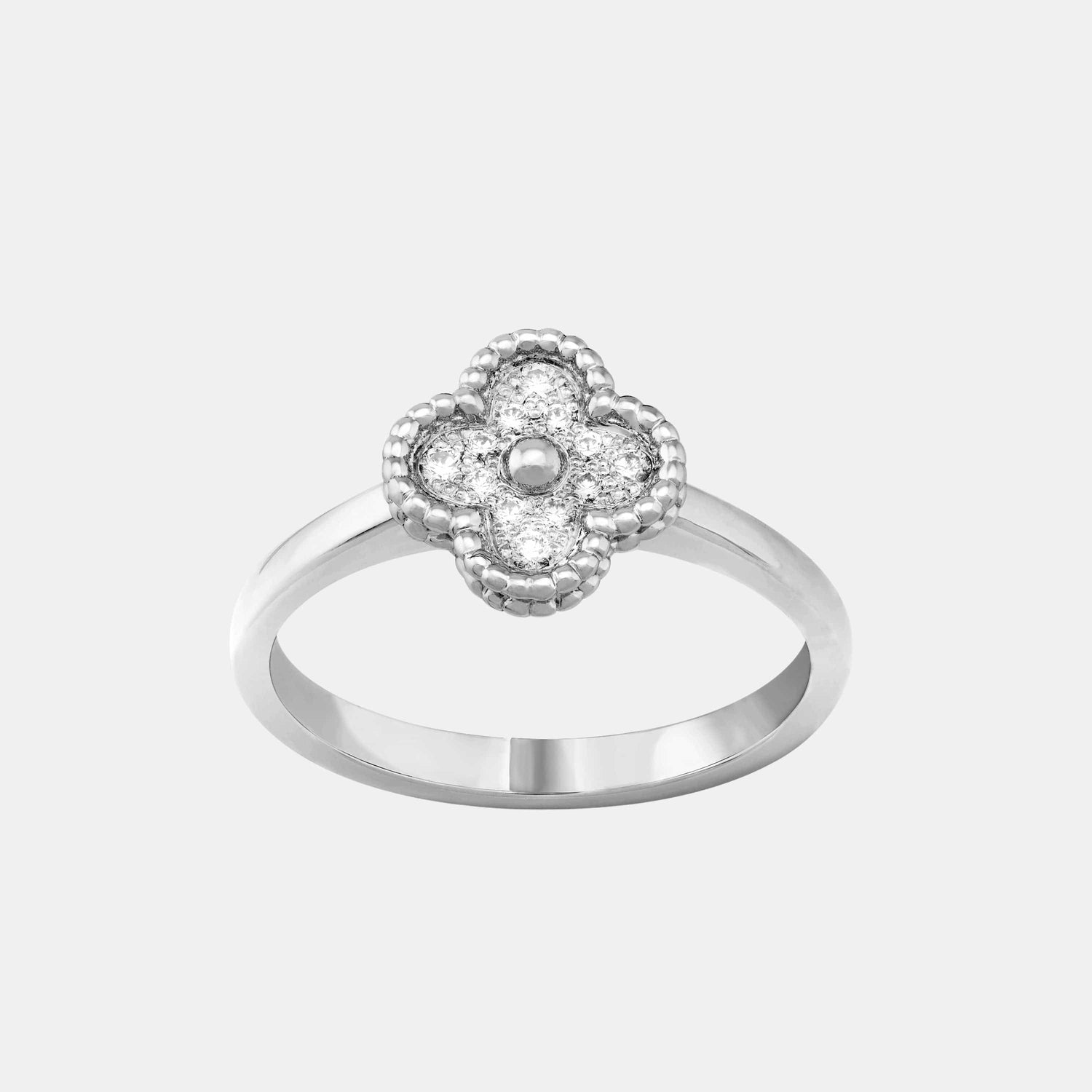 Bague Sweet Alhambra Or blanc Diamant 0.08ct