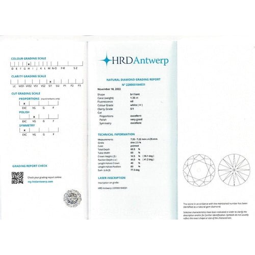 Bague 52 Bague solitaire en or blanc 750 sertie d’un diamant 1,36 ct 58 Facettes 32183