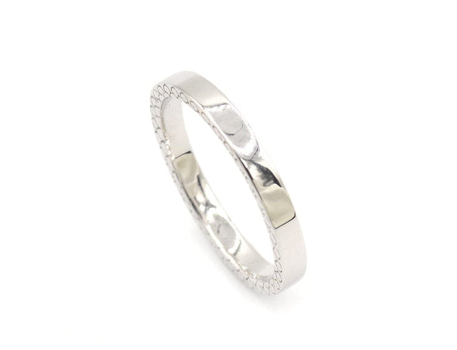 Bague 54 Alliance "Ruban" en or blanc 750 58 Facettes F1565