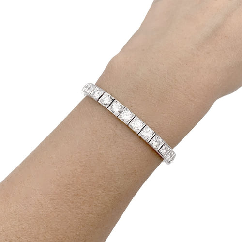 Bracelet Bracelet ligne en or blanc et platine, serti de diamants 58 Facettes 33496