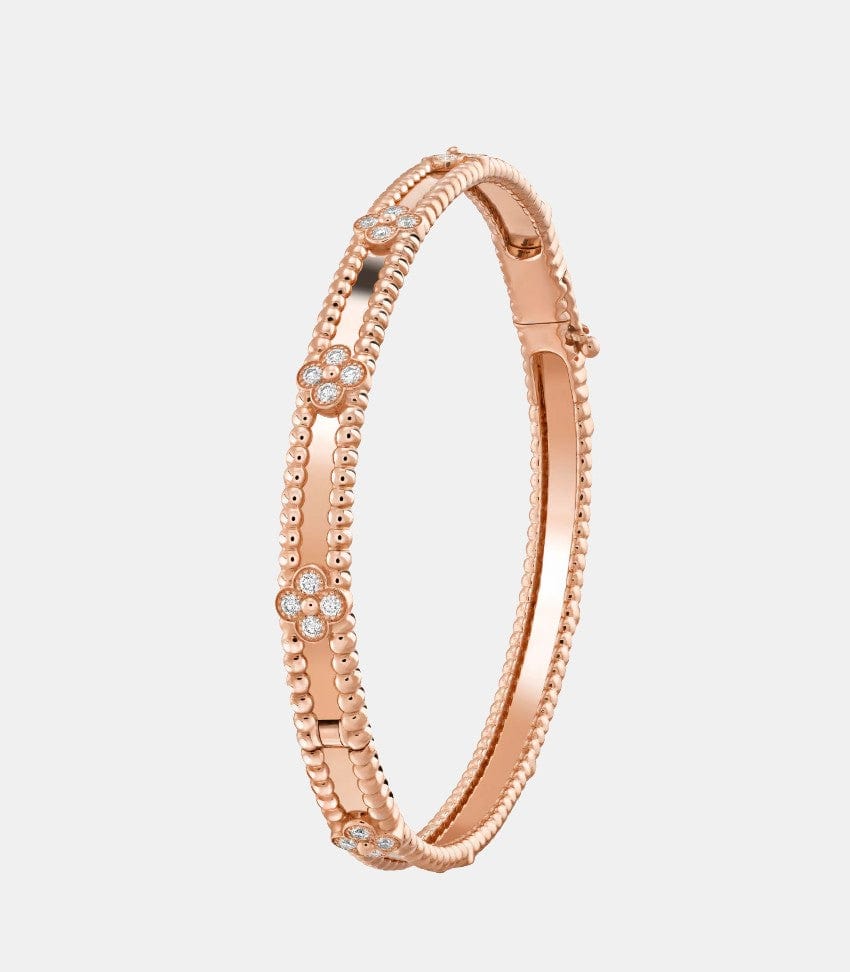 Bracelet Perlée Or rose Diamant 0.68ct