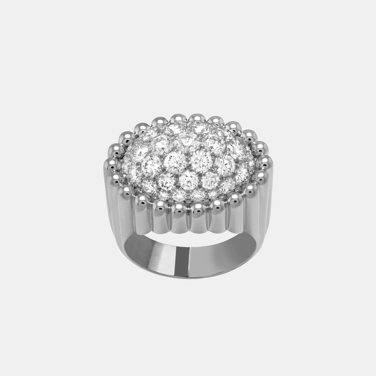 Bague Perlée Or blanc Diamant 2.28ct