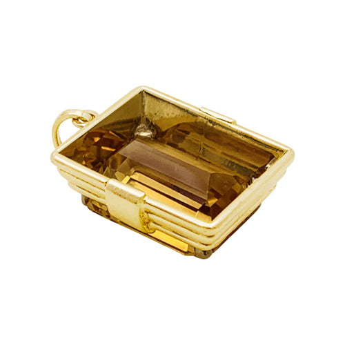 Pendentif Pendentif rectangulaire en or jaune 18K et citrine 58 Facettes 35285
