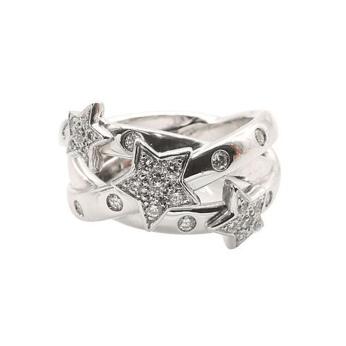 Bague 59 Bague en or blanc diamants 58 Facettes