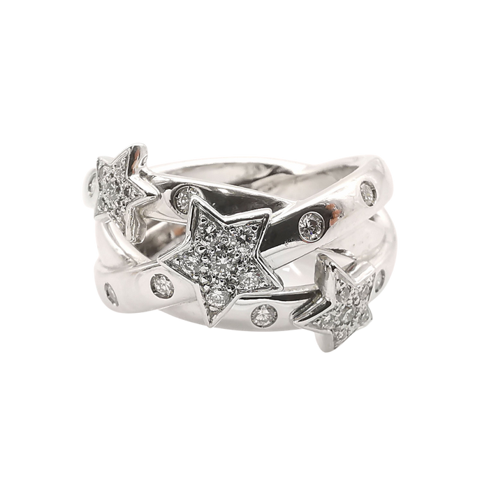 Bague en or blanc diamants