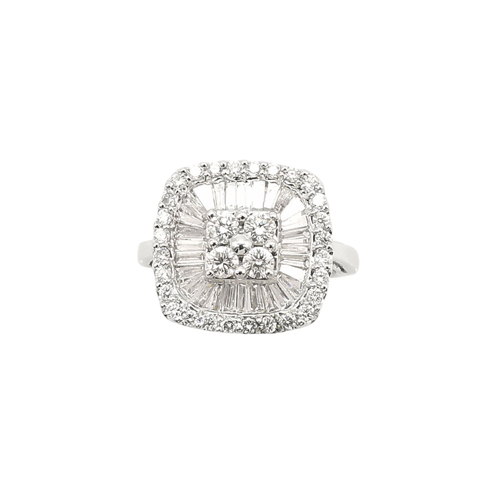 Bague en or blanc diamants