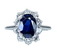 Bague 56 Bague or blanc, saphir 3,57 carats, diamants 58 Facettes AB399