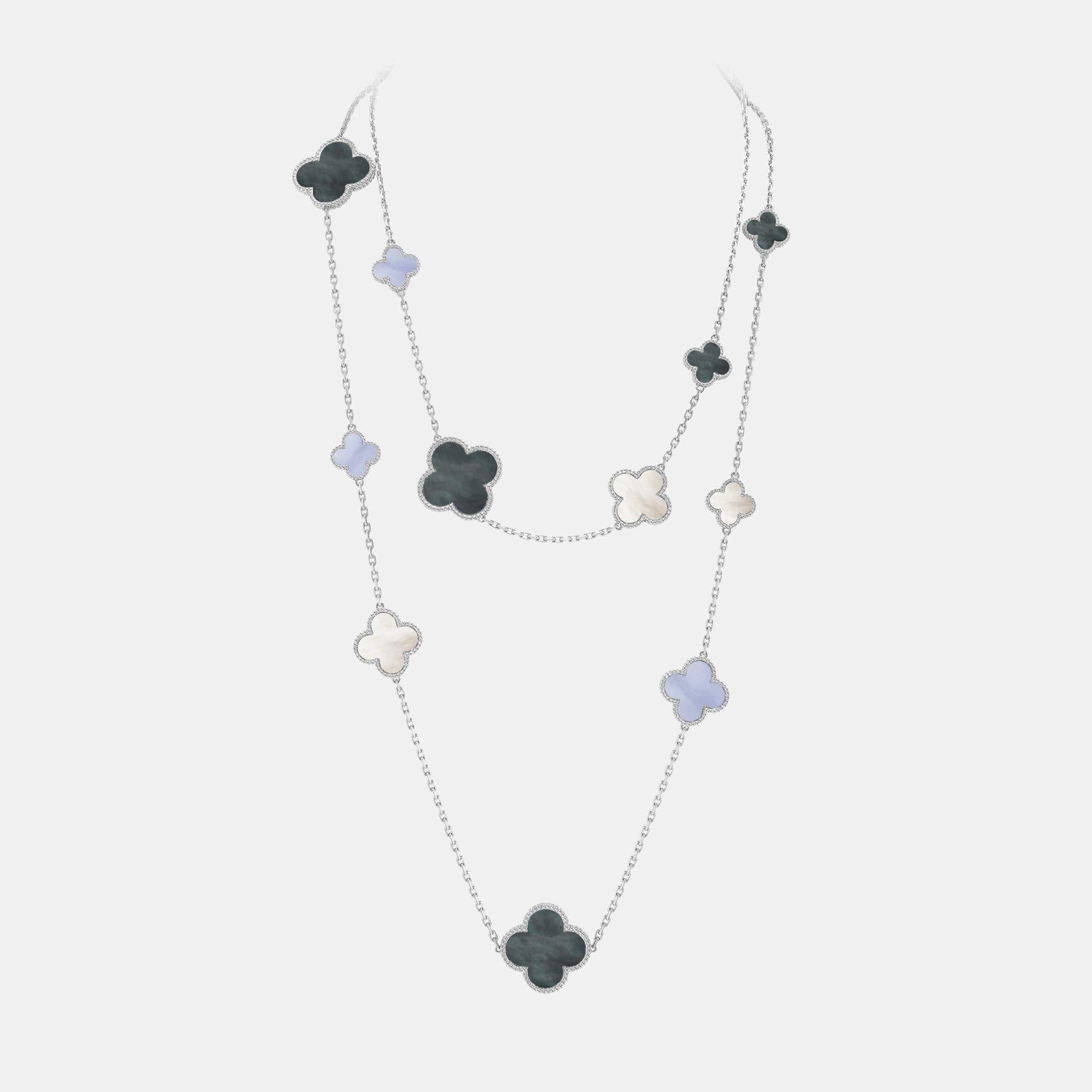 Collier Magic Alhambra Or blanc Mixte 16 motifs