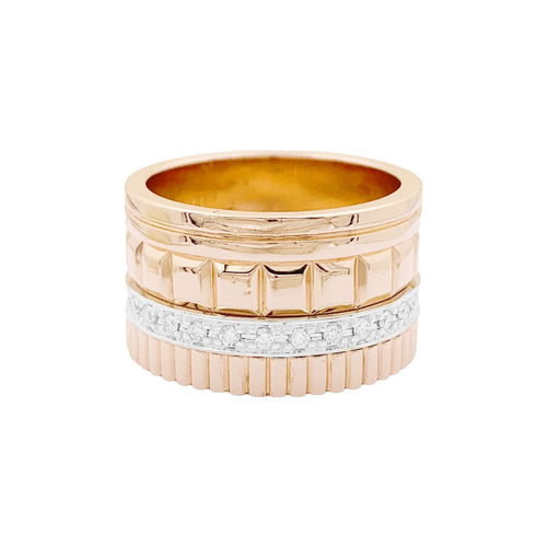 Bague 56 Boucheron Quatre Radiant Édition - Bague en or rose et blanc et diamants 58 Facettes 35015