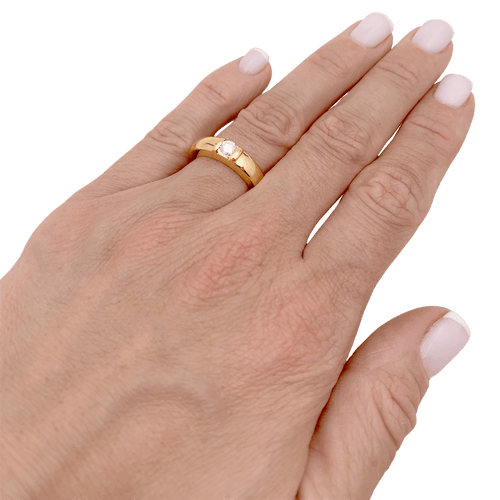 Bague 51 Chaumet Gioia - Bague jonc en or jaune et diamant 58 Facettes 34585