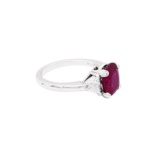Bague 50 Mellerio - Bague en platine 950 rubis et diamants 58 Facettes 35180