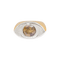 Bague 52 Bague moderniste en or jaune et blanc 750 avec diamant brun 58 Facettes 34347