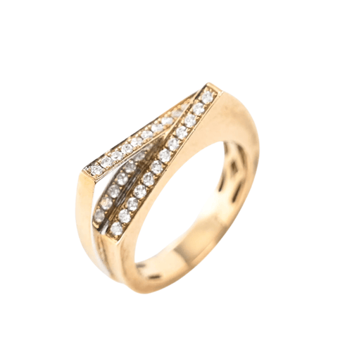 Bague 54 RAINBOW K - Bague or jaune, or blanc et diamants 58 Facettes 85787