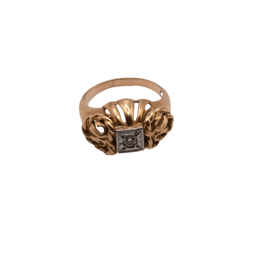Ring 56 Tank Ring in Yellow Gold and Diamond 58 Facettes 3-GSJE134-01