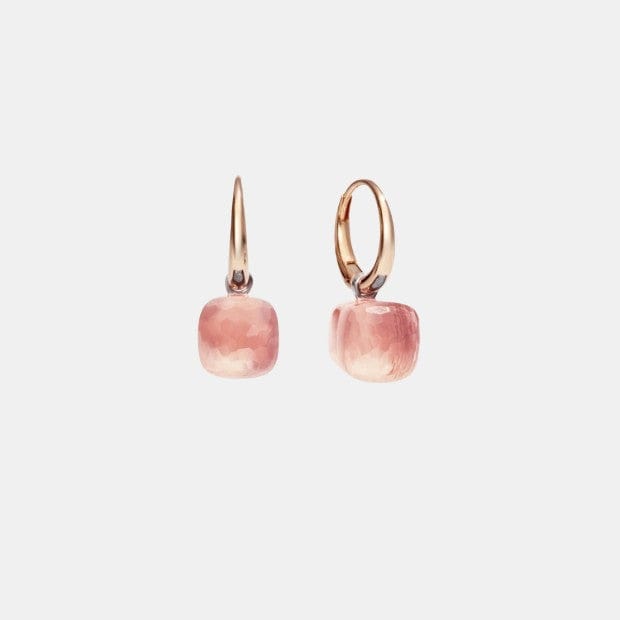 Boucles d'oreilles Nudo Or rose Quartz 10ct