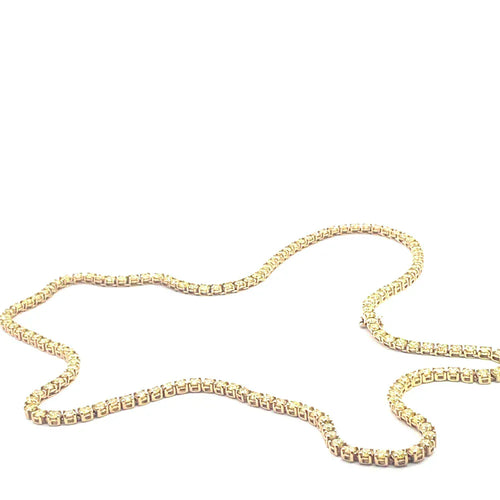 Collier Collier tennis en or jaune 14 carats et diamants fancy-yellow 58 Facettes UN0135