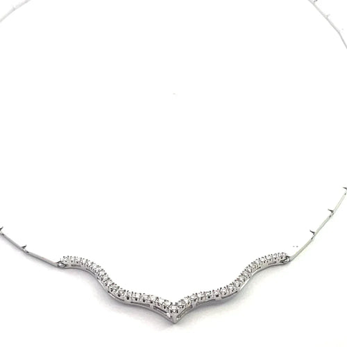 Collier Collier en or blanc 14 carats et diamants taille brillant 58 Facettes UN0136