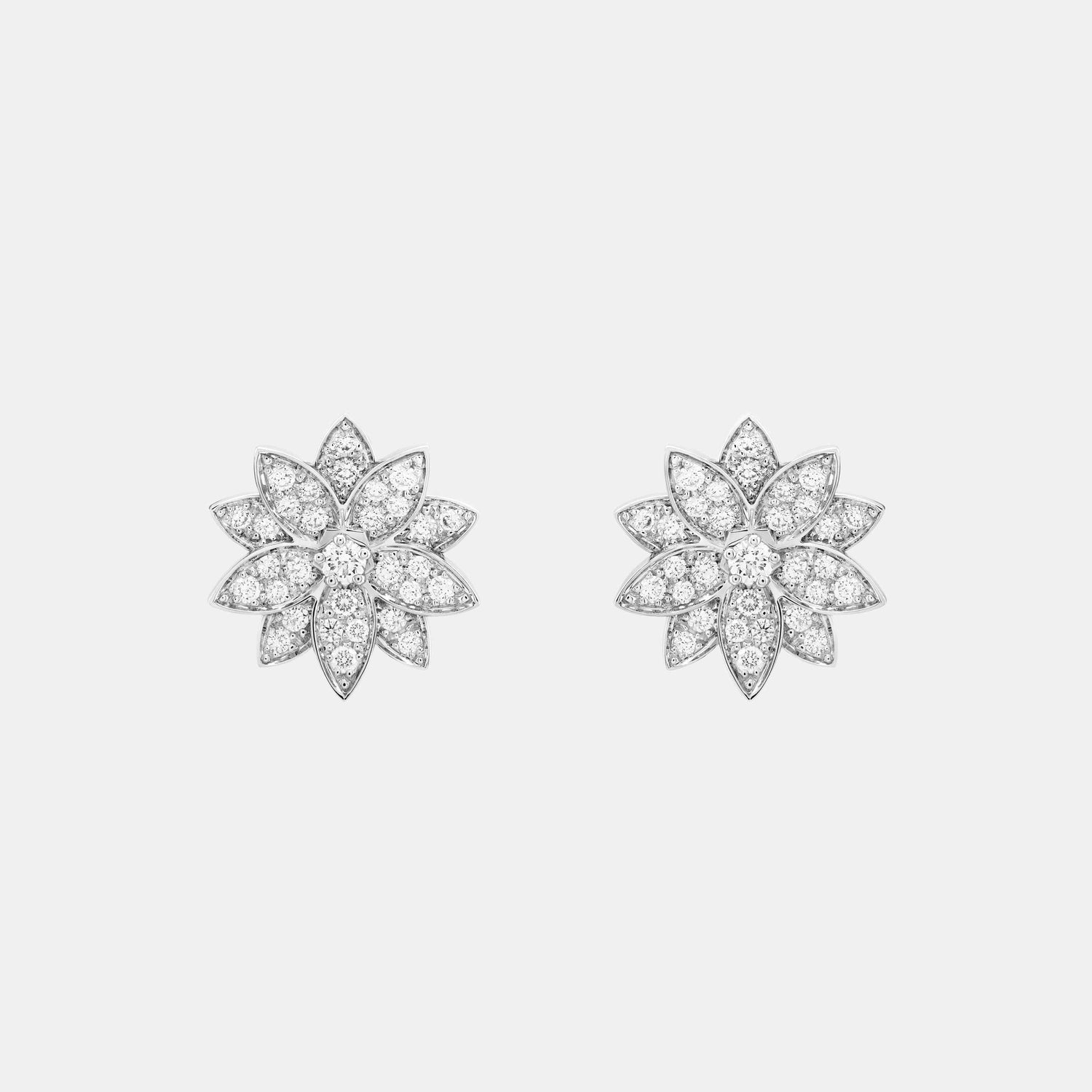 Boucles d'oreilles Lotus Or blanc Diamant 0.93ct