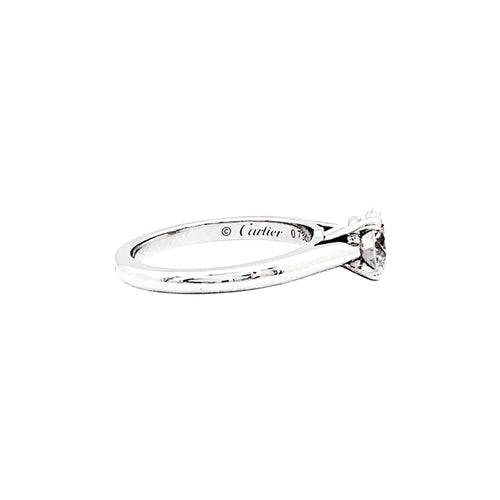 Bague 49 Cartier 1895 - Bague solitaire en platine et diamant 58 Facettes 35364