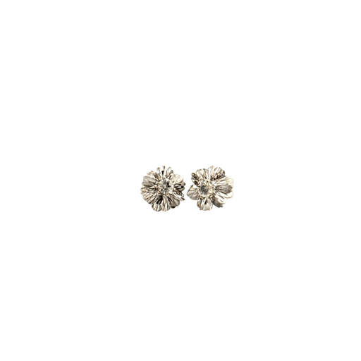 Boucles d'oreilles Puces D'oreilles Fleur Or Blanc & Diamants 58 Facettes BO-GS29871