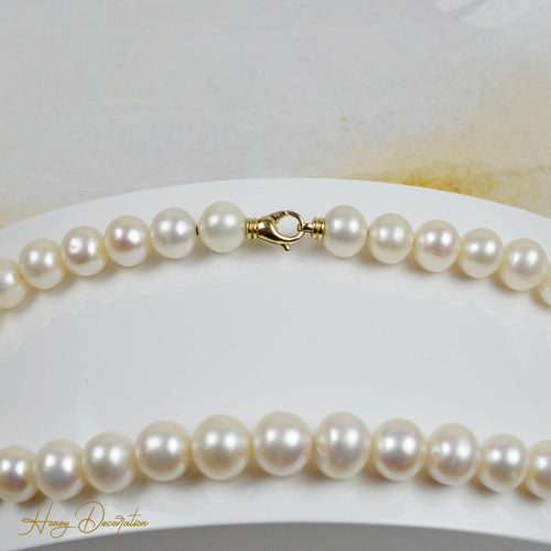 Collier Collier de perles d’eau douce en or jaune 585 58 Facettes 2272