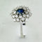 Bague 56.5 Bague en or blanc 14K avec saphir et diamants 58 Facettes 2189