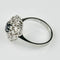 Bague 56.5 Bague en or blanc 14K avec saphir 0,60 ct et diamants 58 Facettes 2189