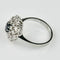 Bague 56.5 Bague en or blanc 14K avec saphir et diamants 58 Facettes 2189
