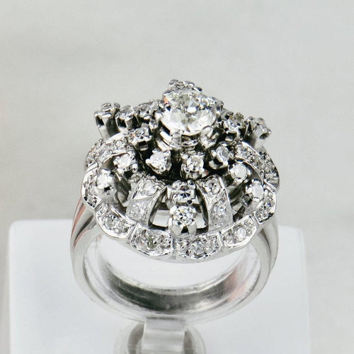 Bague 59 Bague en platine sertie de diamants taille brillant 2,10 ct 58 Facettes 1841