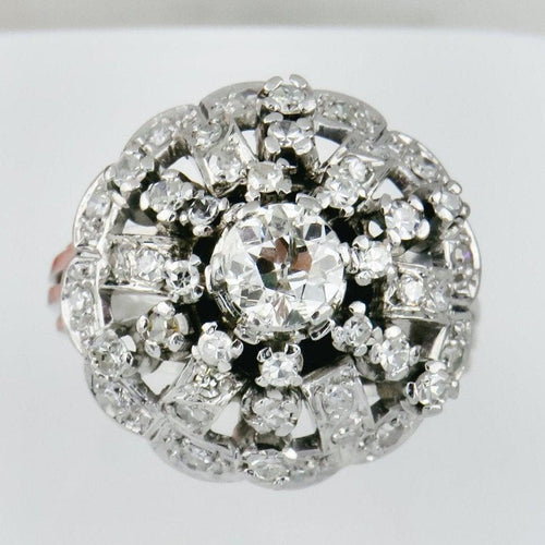 Bague 59 Bague en platine sertie de diamants taille brillant 2,10 ct 58 Facettes 1841
