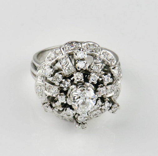 Bague 59 Bague en platine sertie de diamants taille brillant 2,10 ct 58 Facettes 1841
