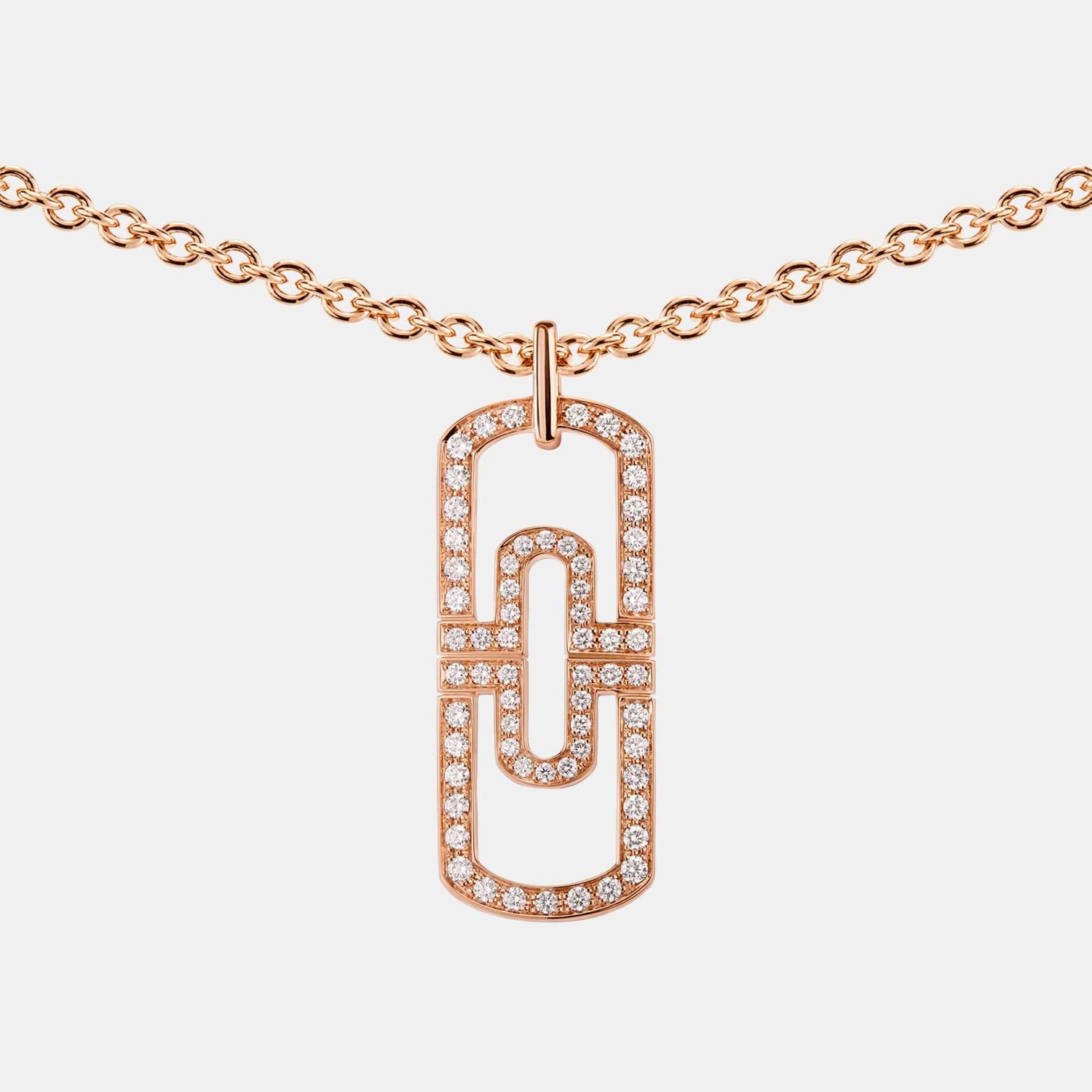 Collier Parentesi Or rose Diamant 1.18ct