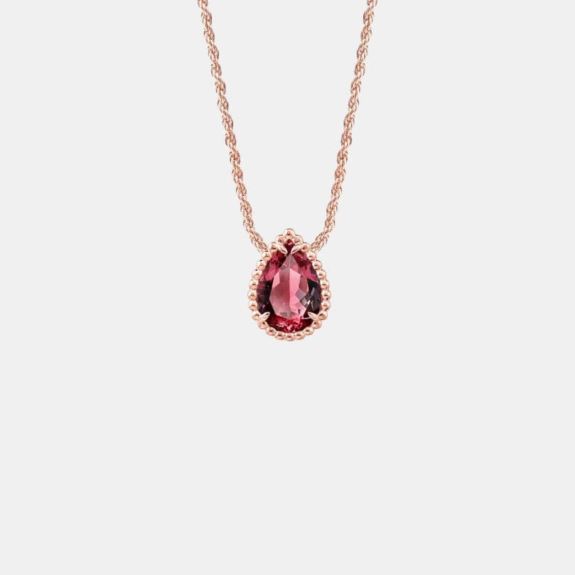 Pendentif Serpent Bohème Or rose S motif Grenat 2.24ct