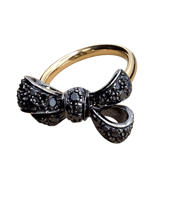 Bague 53.5 POMELLATO - Bague Forever avec diamants noirs en or blanc 58 Facettes